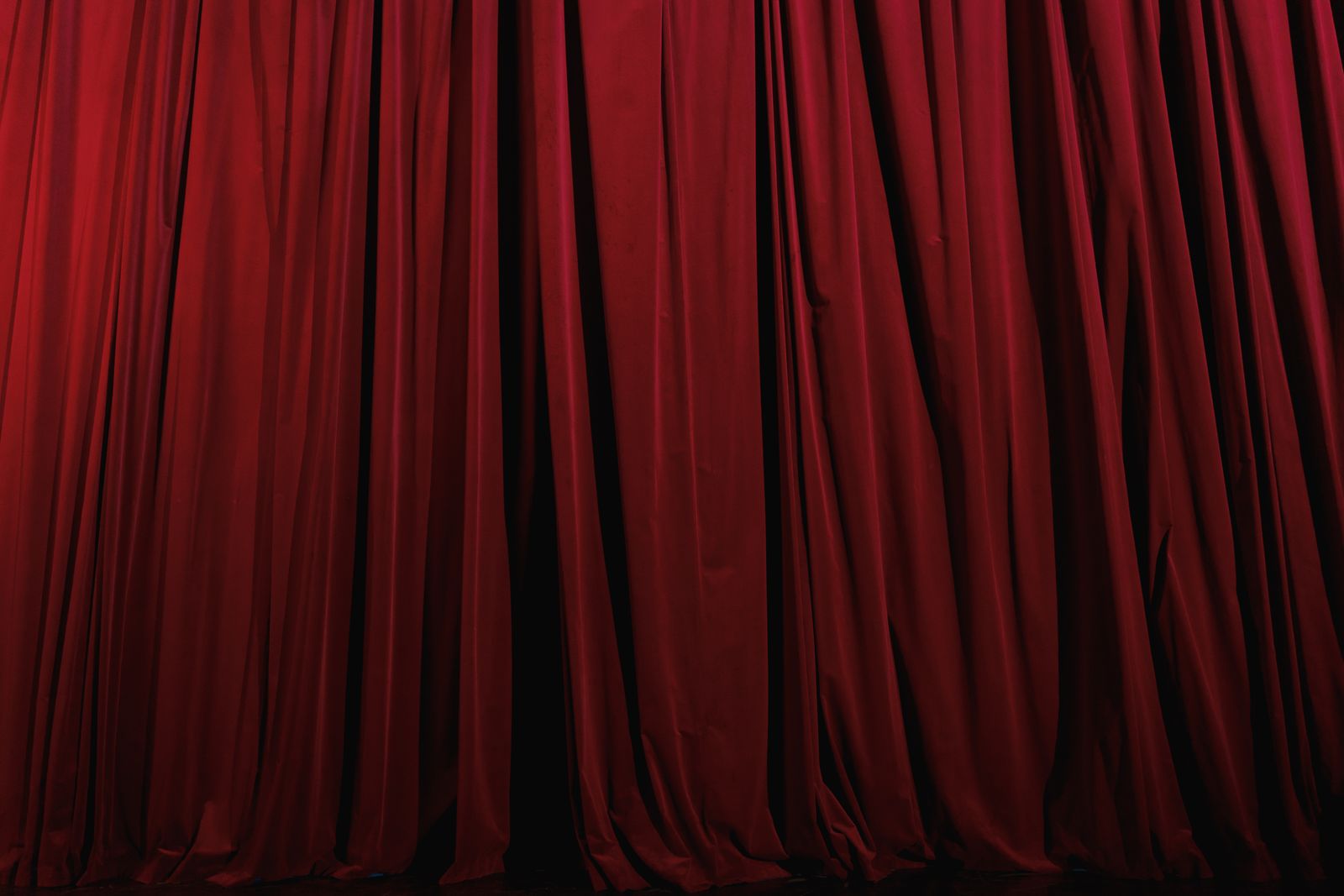 Deep red theatre curtain